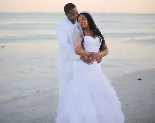 WeddingCoupleBrideGroomLoveBeach