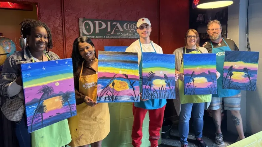 Wine and Canvas Sunset