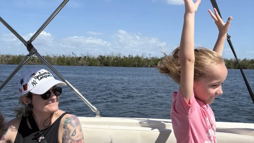 Fun in the sun on the boat