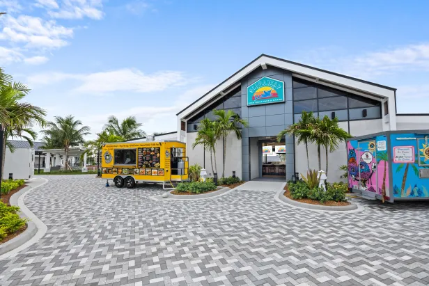 Entrance to Slipaway Food Truck Park & Marina

