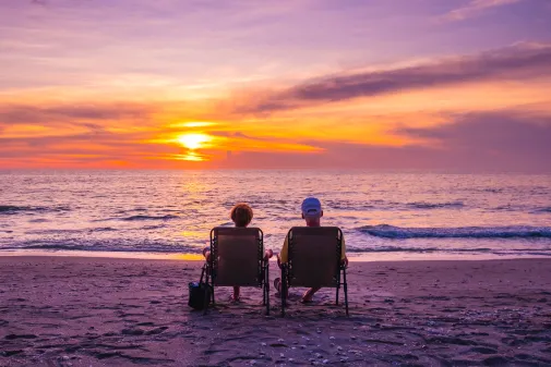 Couple watching sunset